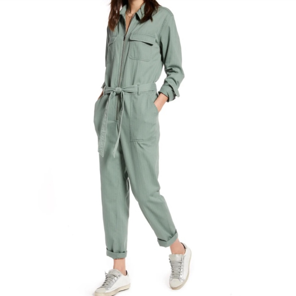 Treasure and Bond Green Utility Boilersuit Jumpsuit